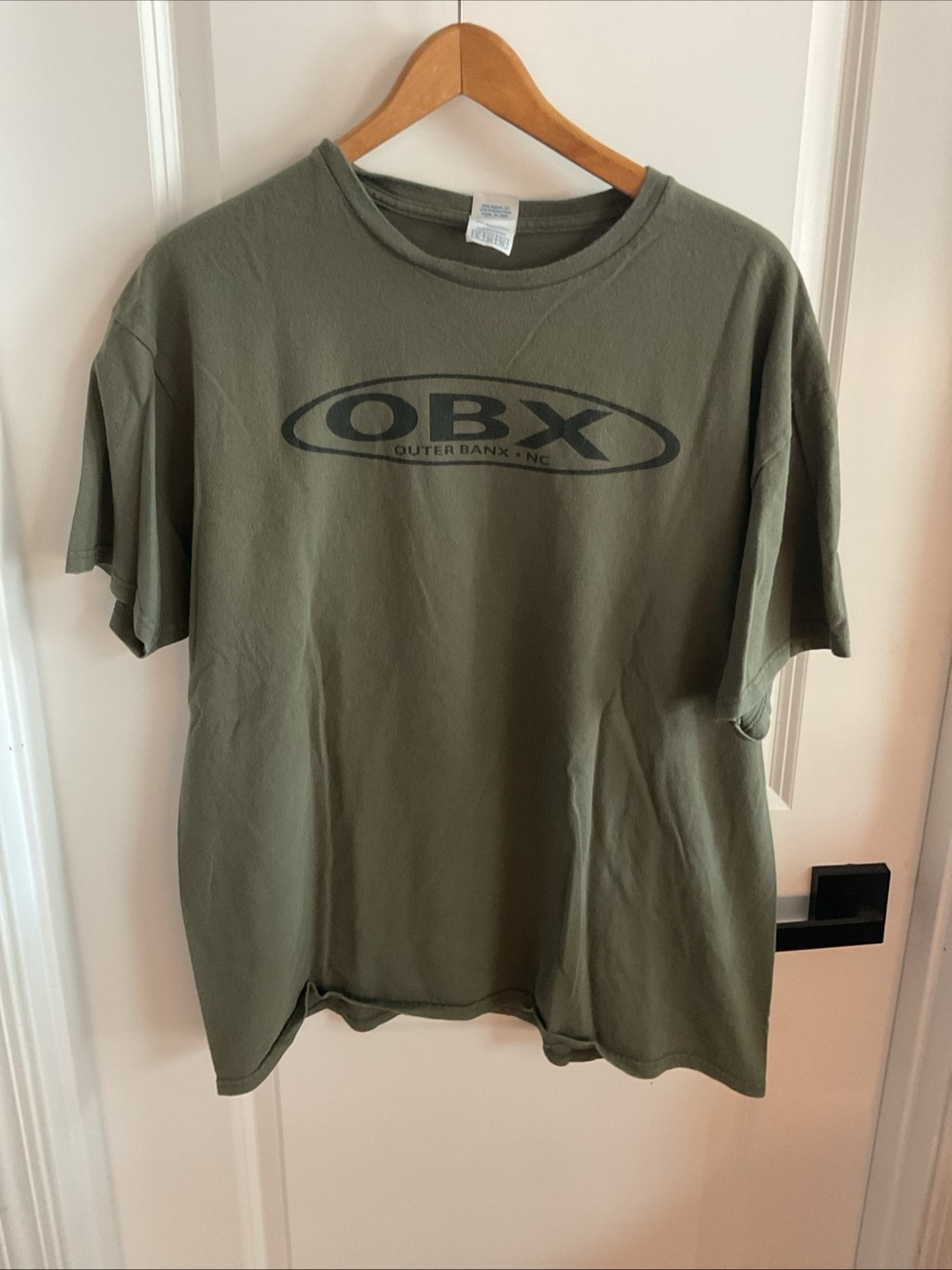 Delta Pro Weight - Olive Green Short Sleeve Tee with Black OBX Logo - Size XL